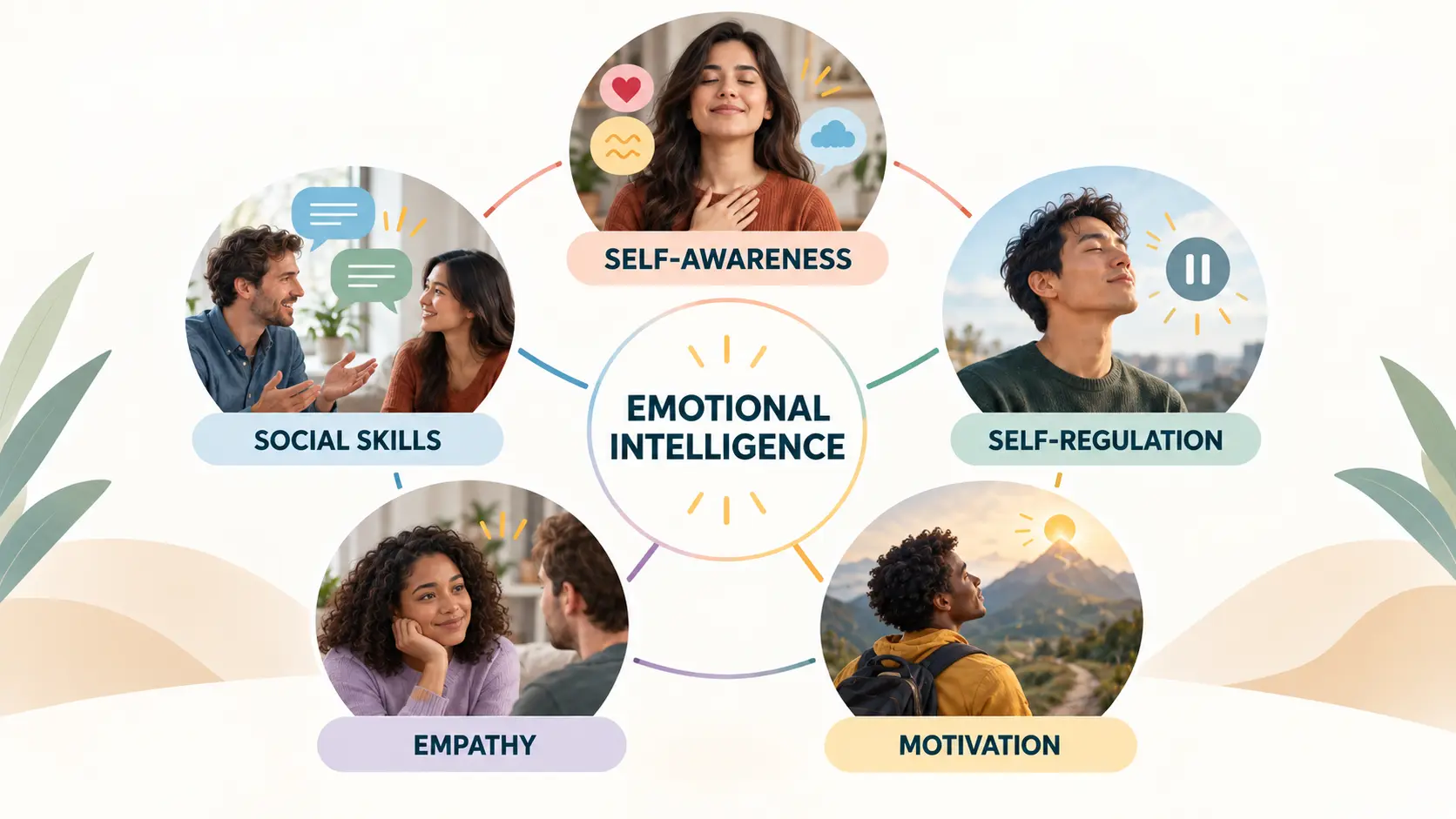 Five components in Daniel Goleman's emotional intelligence framework